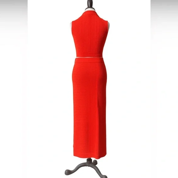jacquard knit dress Long Puff Sleeve Jacquard Knit Dress